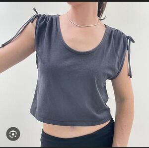 American Eagle Outfitters Charcoal Crop Top